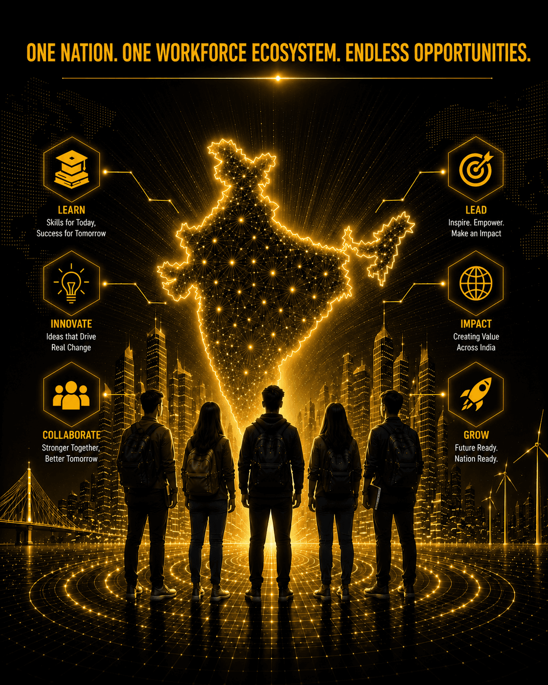 India Map with Students